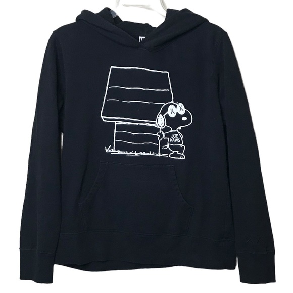 Uniqlo x KAWS Tops Kaws X Peanuts X Uniqlo Black Hoodie Snoopy Joe Kaws Size M Poshmark